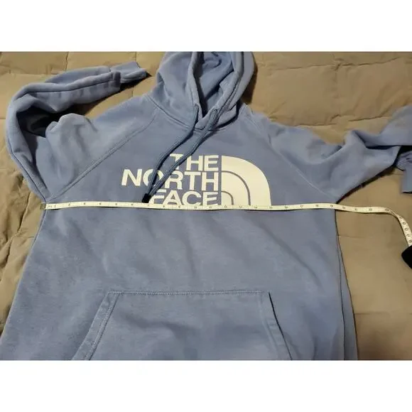 The North Face Hoodie Womens Small Blue Pullover Logo Sweatshirt Kangaroo Pocket - Picture 6 of 15